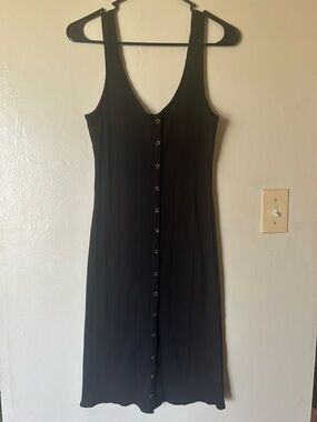 AE M Ribbed Minimalist Boho Maxi Dress Elevated Casual Soft Goth Workwear